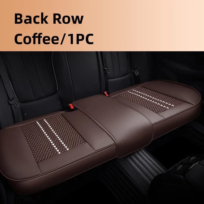 Showlu Fashion Store B-Coffee 1PC Car Seat Protector Cover Breathable PU Leather Driver Seat Non-slip Cushion Universal Size Luxury Car Interior Seat Mat Decorate