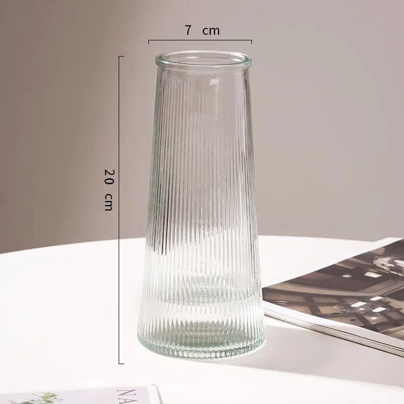  Showlu Fashion Store B Nordic Glass Vase Creative Transparent Aquatic Flowers Minimalist Glass Tabletop Decoration Ceramic Vase Vases for Flower