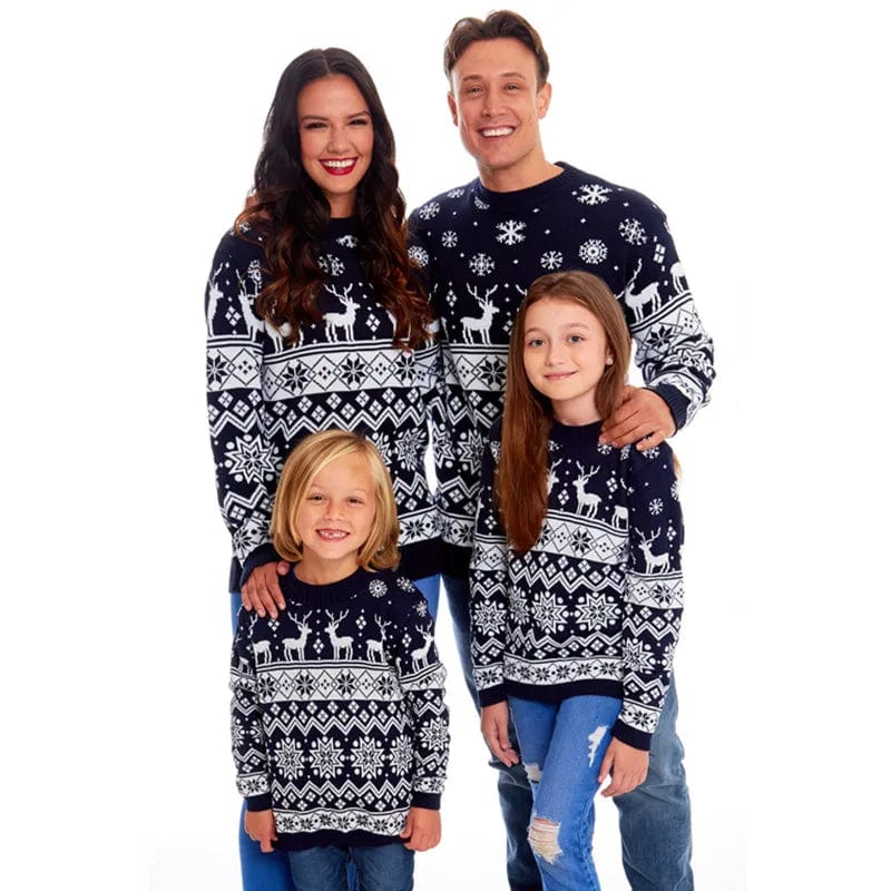  Showlu Fashion Store B / Papa XL Xmas Pyjamas Family Mom and Daughter Matching Clothes Cotton Sweater Merry Christmas Print Matching Christmas Outfits for Family