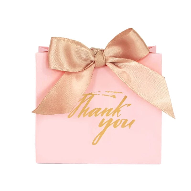 SHOWLU FASHION STORE B01 / 10Pcs 10Pcs Bowknot Thank You Candy Bags Letters Print Wedding Gift Box Package Paper Bags Christmas Birthday Party Favor