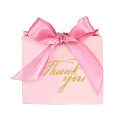 SHOWLU FASHION STORE B02 / 10Pcs 10Pcs Bowknot Thank You Candy Bags Letters Print Wedding Gift Box Package Paper Bags Christmas Birthday Party Favor