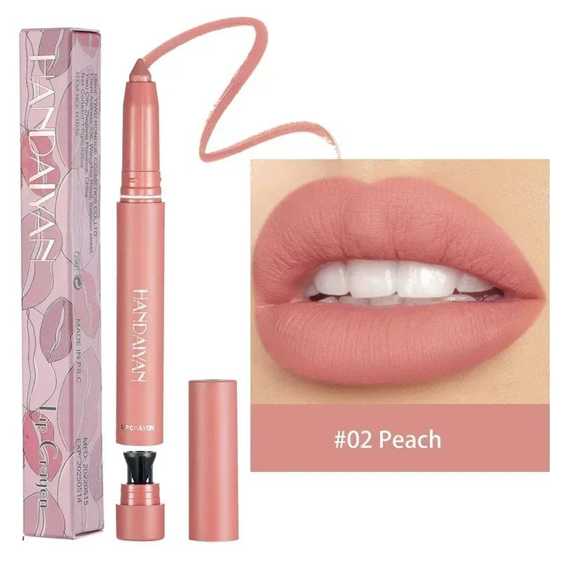  Showlu Fashion Store B02 Nude Brown Lipliner Pen Waterproof Sexy Red Matte Contour Tint Lipstick Lasting Non-stick Cup Lipliner Pen Lips Makeup Cosmetic