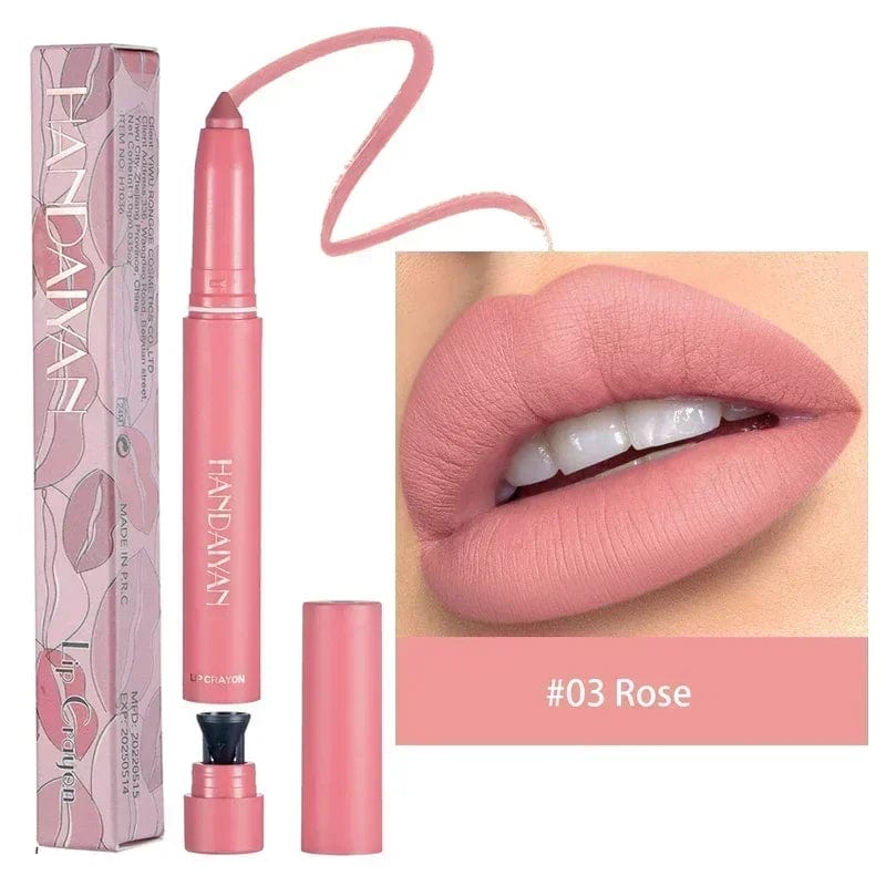  Showlu Fashion Store B03 Nude Brown Lipliner Pen Waterproof Sexy Red Matte Contour Tint Lipstick Lasting Non-stick Cup Lipliner Pen Lips Makeup Cosmetic