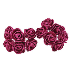 Showlu Fashion Store B04 / 35mm 72pcs/lot 3.5cm Gold Silver Glitter Foam Rose Artificial Flowers for Wedding Decoration Gift Box Decorative Wreath Bouquet