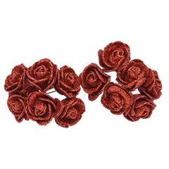 Showlu Fashion Store B05 / 35mm 72pcs/lot 3.5cm Gold Silver Glitter Foam Rose Artificial Flowers for Wedding Decoration Gift Box Decorative Wreath Bouquet