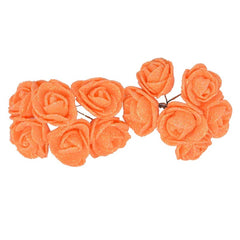 Showlu Fashion Store B07 / 35mm 72pcs/lot 3.5cm Gold Silver Glitter Foam Rose Artificial Flowers for Wedding Decoration Gift Box Decorative Wreath Bouquet