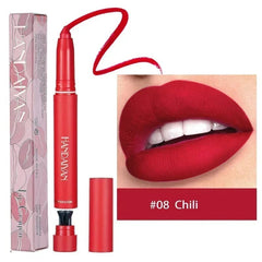  Showlu Fashion Store B08 Nude Brown Lipliner Pen Waterproof Sexy Red Matte Contour Tint Lipstick Lasting Non-stick Cup Lipliner Pen Lips Makeup Cosmetic