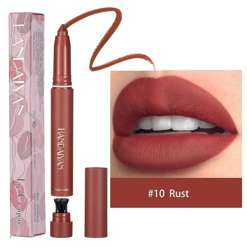  Showlu Fashion Store B10 Nude Brown Lipliner Pen Waterproof Sexy Red Matte Contour Tint Lipstick Lasting Non-stick Cup Lipliner Pen Lips Makeup Cosmetic