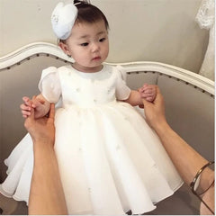 SHOWLU FASHION STORE Baby 1st Birthday Party Wedding Dress Pearl Princess Girls Dress Lace Kids Dresses For Girl Baby Baptism Dress Teenage Ball Gown