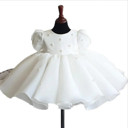 SHOWLU FASHION STORE Baby 1st Birthday Party Wedding Dress Pearl Princess Girls Dress Lace Kids Dresses For Girl Baby Baptism Dress Teenage Ball Gown