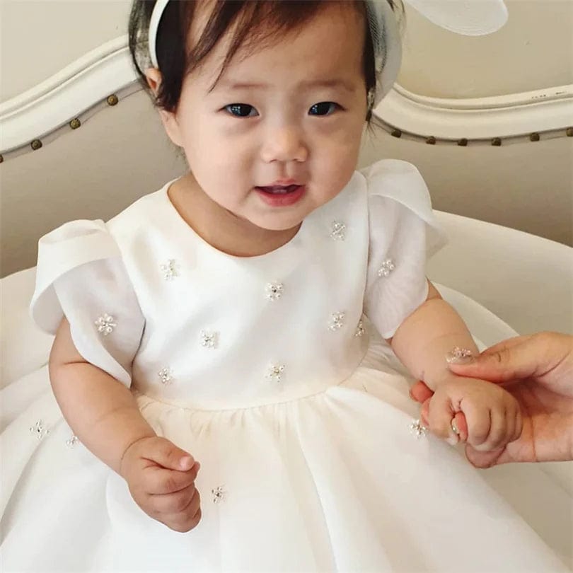 SHOWLU FASHION STORE Baby 1st Birthday Party Wedding Dress Pearl Princess Girls Dress Lace Kids Dresses For Girl Baby Baptism Dress Teenage Ball Gown