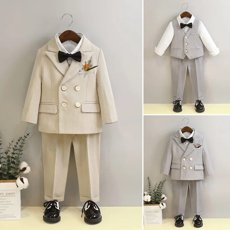 Showlu Fashion Store Baby Boys 1 Year Luxurious Birthday Dress Kids Graduation Event Photograph Suit Children Formal Wedding Performance Tuxedo Set