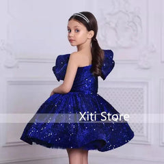 Showlu Fashion Store Baby Lush Birthday Party Dress For Girls Elegant Sequin Evening Dresses For Teenage Girls Party Frock For Wedding Kids vestido