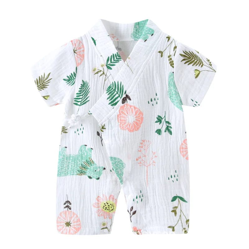 Showlu Fashion Store Baby Summer Jumpsuit Newborn Muslin Cotton Soft Shorts Sleeve Romper Girls Boys Infant Clothes 0-2 Years