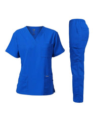 SHOWLU FASHION STORE babyblue / S Dental Clinic Scrubs Men and Women Short Sleeve Surgical Scrub Sets Medical Uniforms for Doctors and Surgeons Wholesale