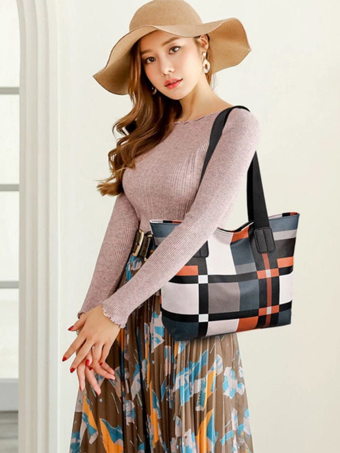 Showlu Fashion Store Bag Women's Large Capacity Korean Style Contrast Color Fashion Women's Bag