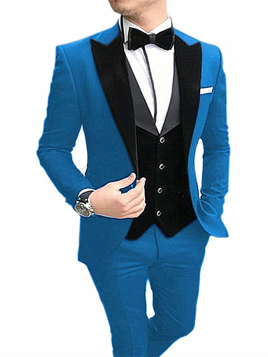 Showlu Fashion Store Banquet Dress Suit Fashion New Arrival Men Suit Three-Piece Suit Fancy Business Suit Bridegroom Wedding Suit