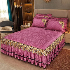 SHOWLU FASHION STORE Bean Paste / Bed Sheet 150x200cm Plush Winter Warm Bedspread on The Bed Thickened Bed Skirt-style Embroidery Cotton Quilt Bedding Cover or Pillowcases