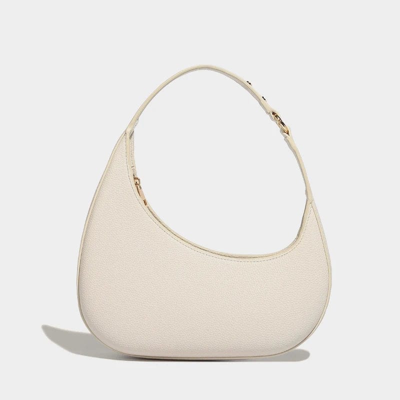 SHOWLU FASHION STORE beige / (20cm<Max Length<30cm) Half Moon Bags For Women Luxury Designer Handbags And Purses 2024 New In Vintage PU Lychee Texture Rivet Small Underarm Shoulder