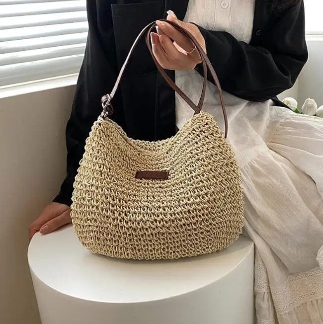  Showlu Fashion Store Beige / (20cm<Max Length<30cm) Women's Straw bag for Summer Woven Shoulder Bags for Women Messenger Bohemian Beach Bags Handbag Vacation