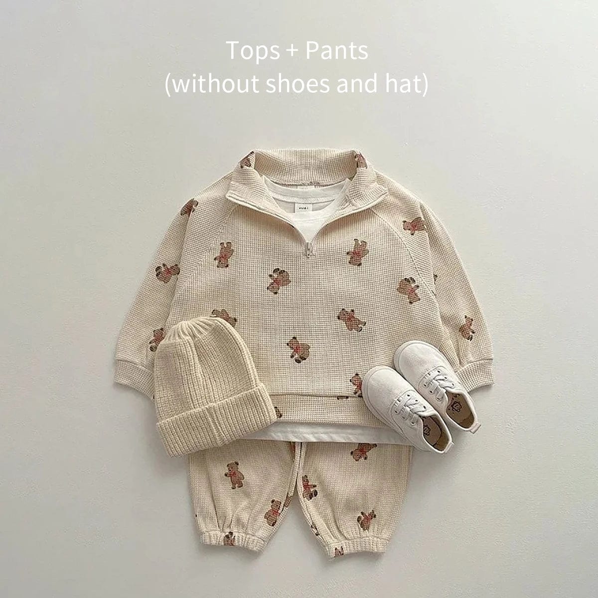 Showlu Fashion Store Beige / 9-12M 73 2023 Baby Clothes Sets Autumn Warm Baby Girl Clothing Set Outfits Bear Cute Baby Boy Sweatshirts Pants 2pcs Suits for Newborn