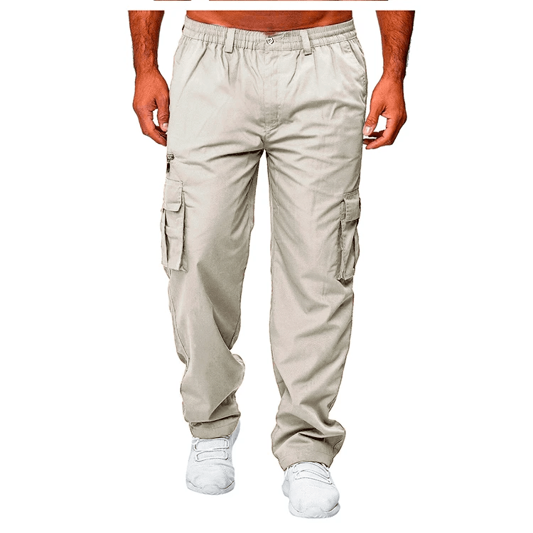 SHOWLU FASHION STORE beige / L Sweatpants Men Jogger Cargo Pants Casual Multi Pockets Military Tactical Trousers Tactical Cargo Baggy Pants Men