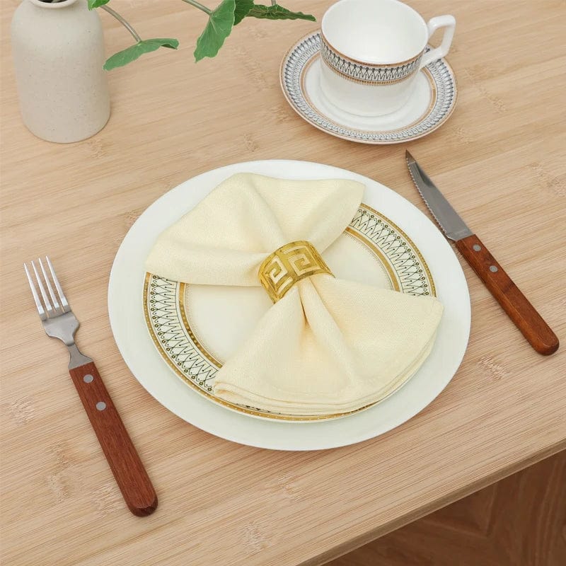  Showlu Fashion Store beige Set Of 6 40x40cm Table Cloth Napkins Durable Polyester Thicken Placemat Reusable for Kitchen Dining Wedding Decoration