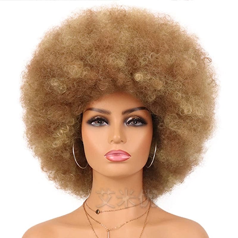 SHOWLU FASHION STORE Big Bang 14inch-27/30# Wig Afro Black African Fluffy Short Small Roll Full Top Wig Light Sister Ice Spice Same Style