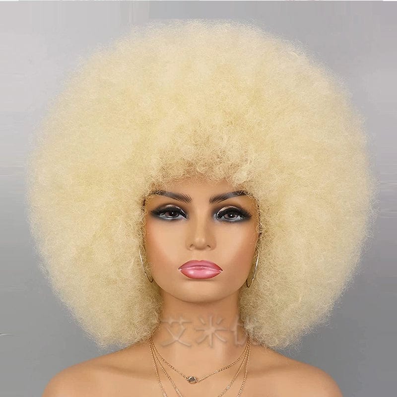 SHOWLU FASHION STORE Big Bang 14inch-613# Wig Afro Black African Fluffy Short Small Roll Full Top Wig Light Sister Ice Spice Same Style