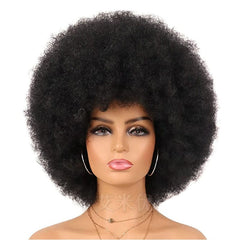 SHOWLU FASHION STORE Big Bang 14inch-Black Wig Afro Black African Fluffy Short Small Roll Full Top Wig Light Sister Ice Spice Same Style