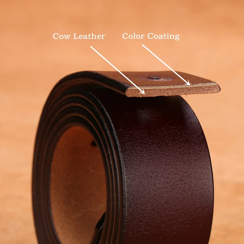 SHOWLU FASHION STORE BISON DENIM Men Belt For Men Cowskin Genuine Leather Personality Men belt Buckle Quality Male Brown Strap Vintage Jeans N71223