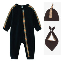  Showlu Fashion Store black / 0-3M Spring Autumn Baby Boys Girls Rompers Cotton Newborn Long Sleeve Jumpsuits Kids Printed Infant Plaid Romper Toddler Clothes