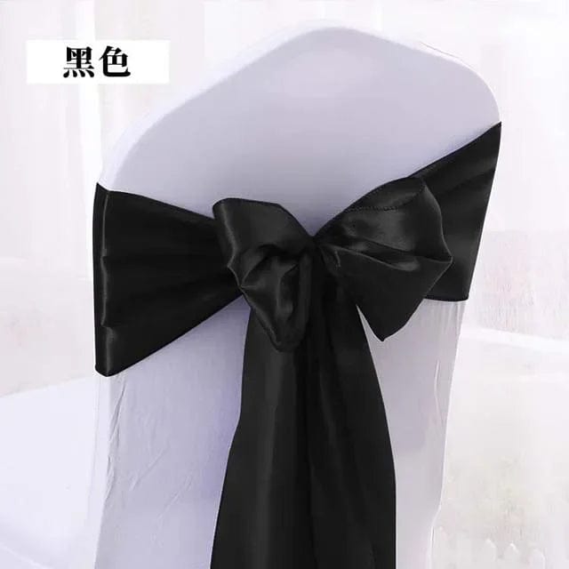 SHOWLU FASHION STORE Black / 10 pcs 10/50pcs Chair Sashes Elastic Stretch Chair Bow Band Hotel Wedding Banquet Chair Decor Birthday Party Outdoor Camping Chair Sash