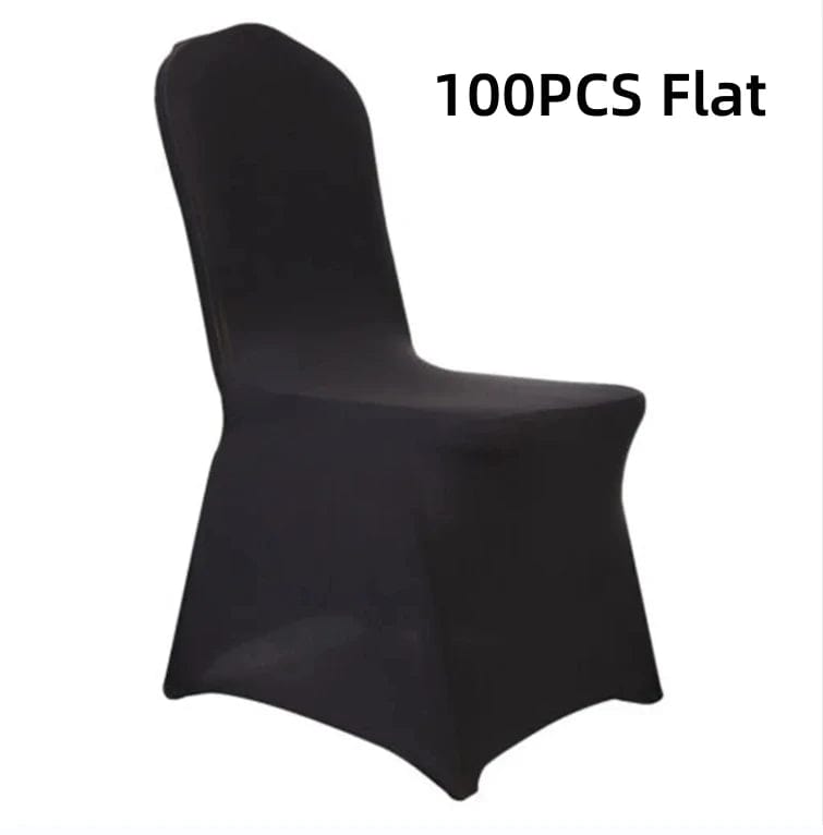 SHOWLU FASHION STORE Black 100pcs Flat / UNITED KINGDOM 10-100PCS Black White Strong Spandex Universal Wedding Chair Covers Full Seat Slipcovers Restaurant Cafe