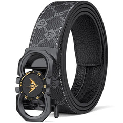  Showlu Fashion Store Black / 105cm Men's formal automatic buckle belt casual and personalized belt fashionable and versatile high-end belt