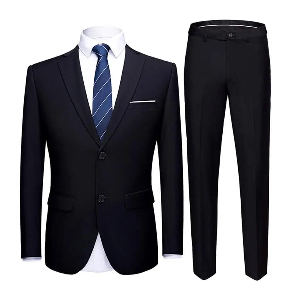  Showlu Fashion Store Black / 2XL Wedding Suit For Men Set Elegant Blazers Formal 2 Pieces Full Jackets Pants Classic Business Coats 2024