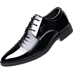  Showlu Fashion Store black / 38 Men Dress Shoes Patent Leather Oxford Shoes Male Formal Shoes Big Size 38-48 Handsome Men Pointed Toe Shoes for Wedding