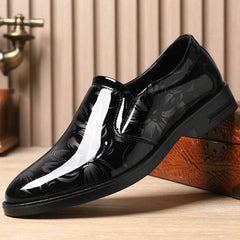  Showlu Fashion Store Black / 38 Office Men Dress Shoes Floral Pattern Men Formal Shoes Leather Luxury Fashion Groom Wedding Shoes Men Oxford Shoes Dress 38-47