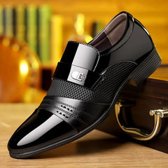 Showlu Fashion Store Black / 43 Classic Business Dress Men Shoes Formal Slip On Dress Shoes Mens Oxfords Footwear Elegent Leather Shoes For Men Loafers Wine Red