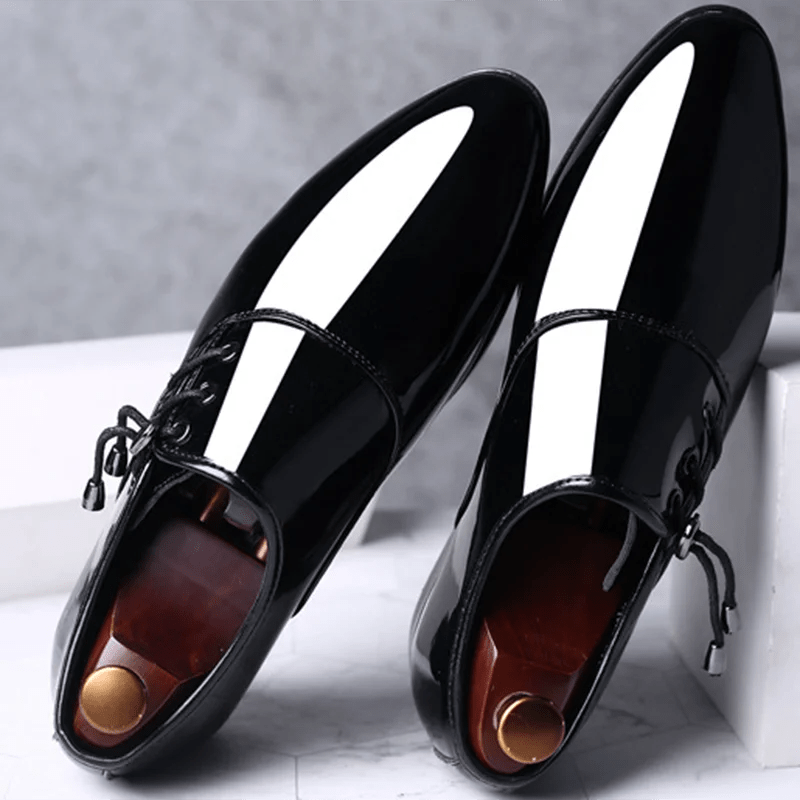  Showlu Fashion Store Black / 47 Trending Italian Patent Leather Shoes for Men Business Shoe Lace Up Oxfords Plus Size Male Wedding Party Shoes Men Black Leather