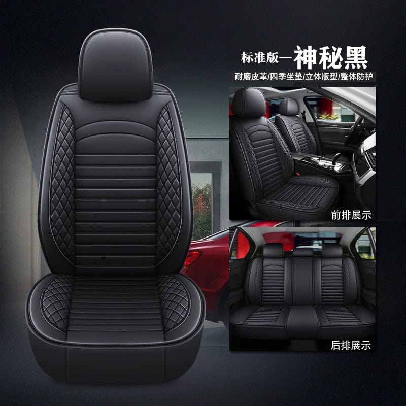 Showlu Fashion Store Black 5 seats Artificial Leather Luxury 3D Car Seat Cover Is Suitable for CHEVROLET Cruze Blazer Captiva Camaro Aveo Malibu Equinox Interior