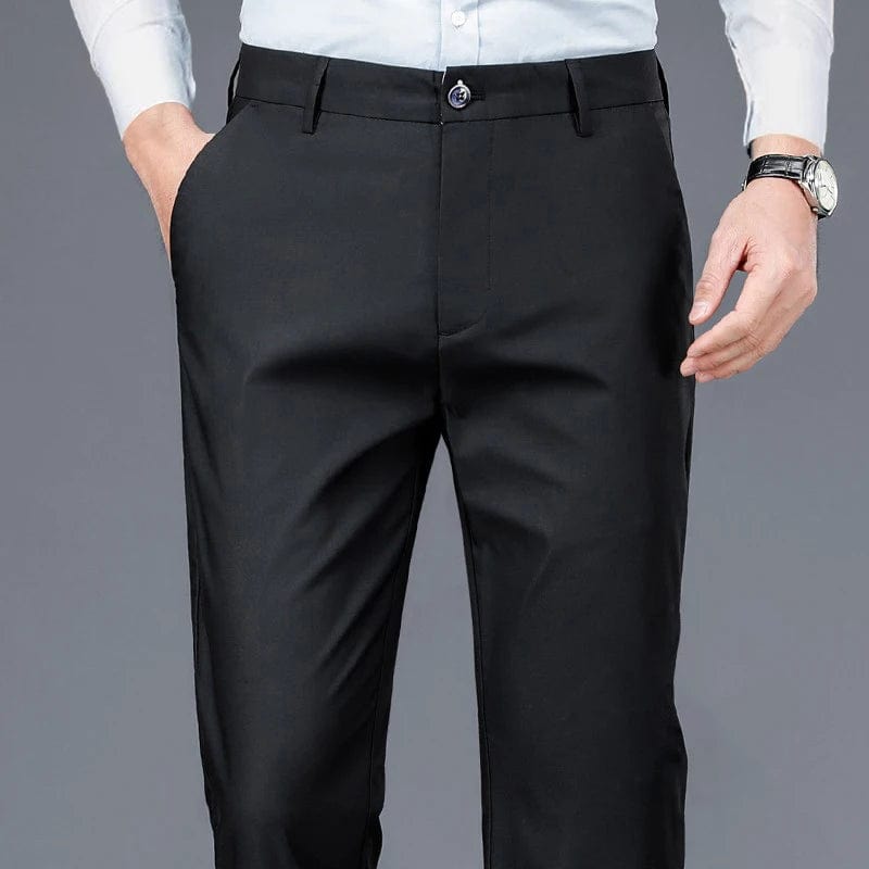  Showlu Fashion Store black 517 / 29 Men's Casual All-In-One Solid Color Suit Pants Merchant Formal Elastic Comfortable Slim Camping Trip Talk Pants