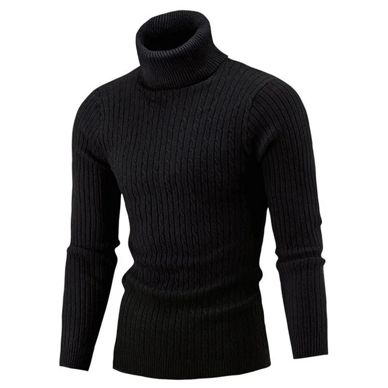 SHOWLU FASHION STORE black / 5XL 2023 Winter Men Warm Turtleneck Sweater Mens Rollneck Warm Knitted Sweater Keep Warm Men  Casual  Jumper Knit Woolen Sweater