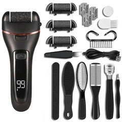 SHOWLU FASHION STORE Black and Tools / CHINA Electric Callus Remover Professional Foot File Grinder Pedicure Machine Rechargeable Heel Cracked Dead Skin Scrubber 3 Heads