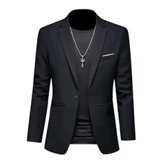 SHOWLU FASHION STORE Black / Asian XL Men's' Trendy Light Luxury Suit Jacket  Autumn Slim Fit  Casual Business Suit Non-ironing Anti-wrinkle Solid Color Classic Suit