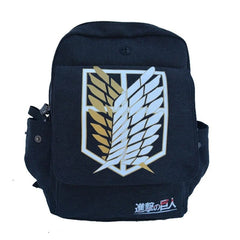 Showlu Fashion Store Black Attack On Titan Backpacks For Men Anime School Bag For Teenagers Canvas Laptop Back Pack Rucksack Attack Of The Titans Backpack