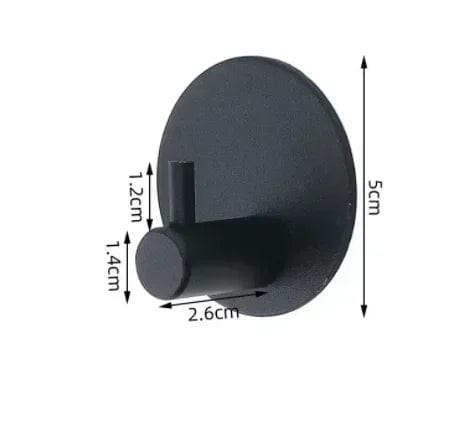  Showlu Fashion Store black-B Self Adhesive Home Kitchen Wall Door Hook Key Rack Kitchen Towel Hanger Aluminum Towel Coat Robe Hook Bathroom Accessories