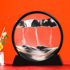 SHOWLU FASHION STORE Black Base-Black / 5 inch 3D Moving Sand Art Picture Round Glass Deep Sea Sandscape Hourglass Quicksand Craft Flowing Sand Painting Office Home Decor Gift