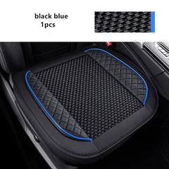 Showlu Fashion Store Black Blue front 3D Ice Silk+PU Leather Car Seat Cover Universal Seat Protector Non-slip Cushion Luxury Car Seat Upholstery Mat Accessories