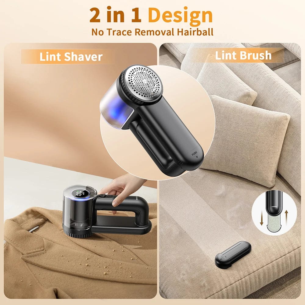 SHOWLU FASHION STORE black coldSky Rechargeable Fabric Shaver Electric Lint Remover with Digital Display Sweater Shaver Lint Shaver for Clothing Blanket